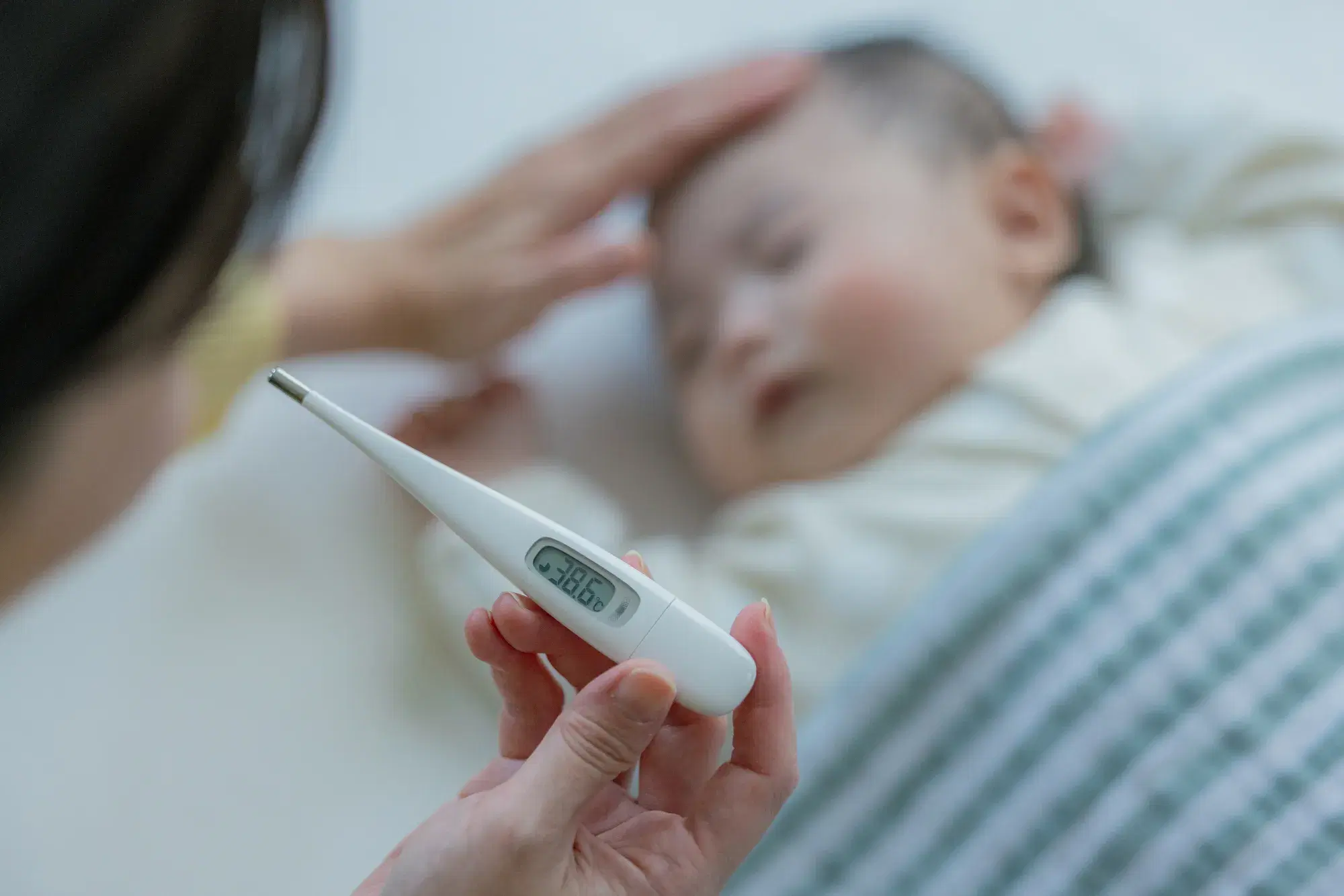 赤子が38.6の熱を出している